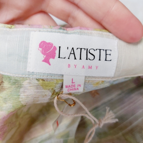 New LATISTE Long Sleeve Blush Flower Print Maxi Dress P2947 - Picture 9 of 13